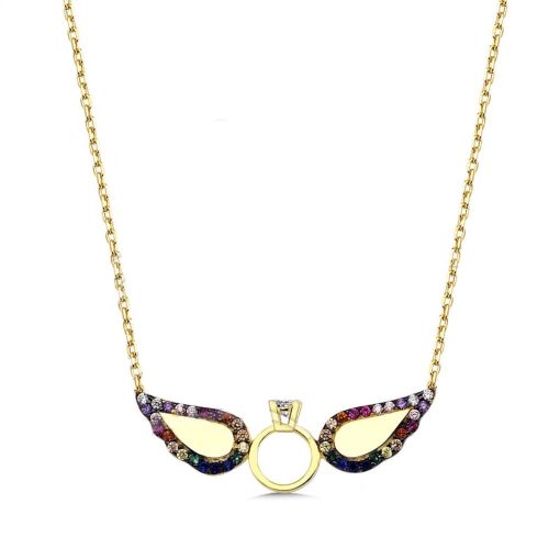 QoF | 18K Goud Ring Multi Kleuren Swarovski® Kristal Ketting - 40cm +5cm | Nu te koop bij 14Karaats.nl | 10001091-Pendants