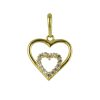 Silventi | Silventi 9NBSAM-G190100 Gouden Hangertje - Dames - Hartje - Zirkonia - 10 x 11 mm - 14 Karaat - Bedel - Goud | Nu te koop bij 14Karaats.nl | 10001091-Pendants