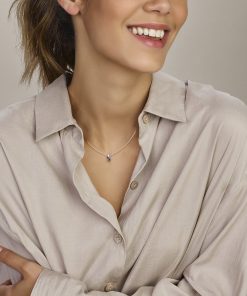 Sense Jewelry | Hanger Saffier En Diamant 0.02ct H P1 | Nu te koop bij 14Karaats.nl | 10001091-Pendants