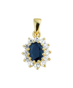 Sense Jewelry | Hanger Saffier En Zirkonia | Nu te koop bij 14Karaats.nl | 10001091-Pendants