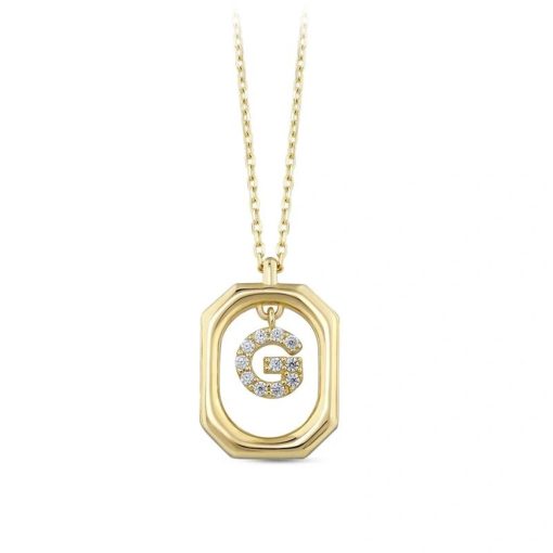 Star juwelier | Goud Hanger Letter G met Ketting Zirkonia 14 karaats | Nu te koop bij 14Karaats.nl | 10001091-Pendants