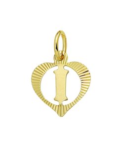 Star juwelier | Goud Hanger Letter I Hart 14 karaats | Nu te koop bij 14Karaats.nl | 10001091-Pendants