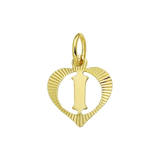 Star juwelier | Goud Hanger Letter I Hart 14 karaats | Nu te koop bij 14Karaats.nl | 10001091-Pendants