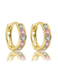 Zwartevalk | Juwelier Zwartevalk - 14 karaat gouden kinder oorbellen met zirkonia 12.111.066/11 mm-- | Nu te koop bij 14Karaats.nl | 10001087-Earrings/Body-piercing Jewellery