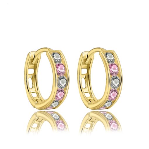 Zwartevalk | Juwelier Zwartevalk - 14 karaat gouden kinder oorbellen met zirkonia 12.111.066/11 mm-- | Nu te koop bij 14Karaats.nl | 10001087-Earrings/Body-piercing Jewellery