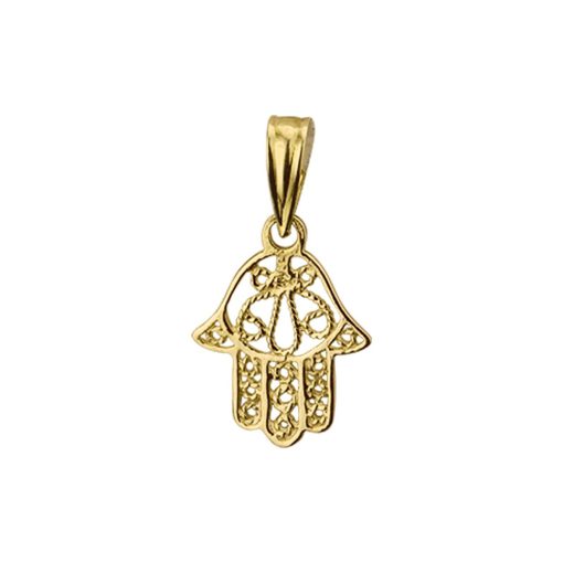 Jonline | Schitterende 14K Gouden Hanger Hand van Fatima | Nu te koop bij 14Karaats.nl | 10001091-Pendants