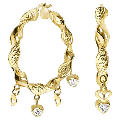Zwartevalk | Juwelier Zwartevalk 14 karaat gouden bedel oorbellen - 12.226-A/48 mm | Nu te koop bij 14Karaats.nl | 10001087-Earrings/Body-piercing Jewellery