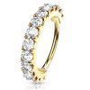 LMPiercings NL | Piercing CZ lined hoop band gold plated 1.2x8 - LMPiercings | Nu te koop bij 14Karaats.nl | 10001087-Earrings/Body-piercing Jewellery