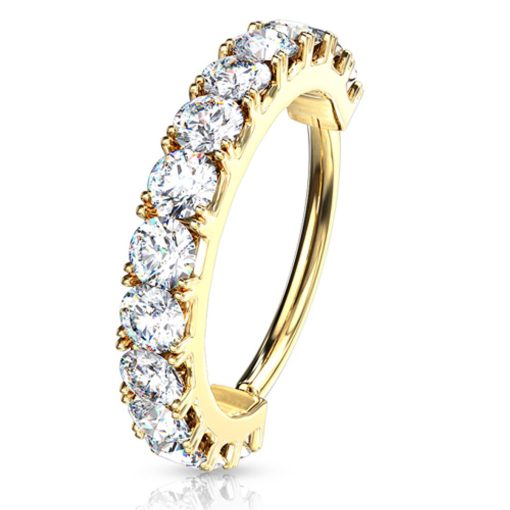 LMPiercings NL | Piercing CZ lined hoop band gold plated 1.2x8 - LMPiercings | Nu te koop bij 14Karaats.nl | 10001087-Earrings/Body-piercing Jewellery