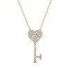 QoF | 18K Goud Sleutel Hart met Swarovski® Kristal Ketting - 40cm +5cm | Nu te koop bij 14Karaats.nl | 10001091-Pendants