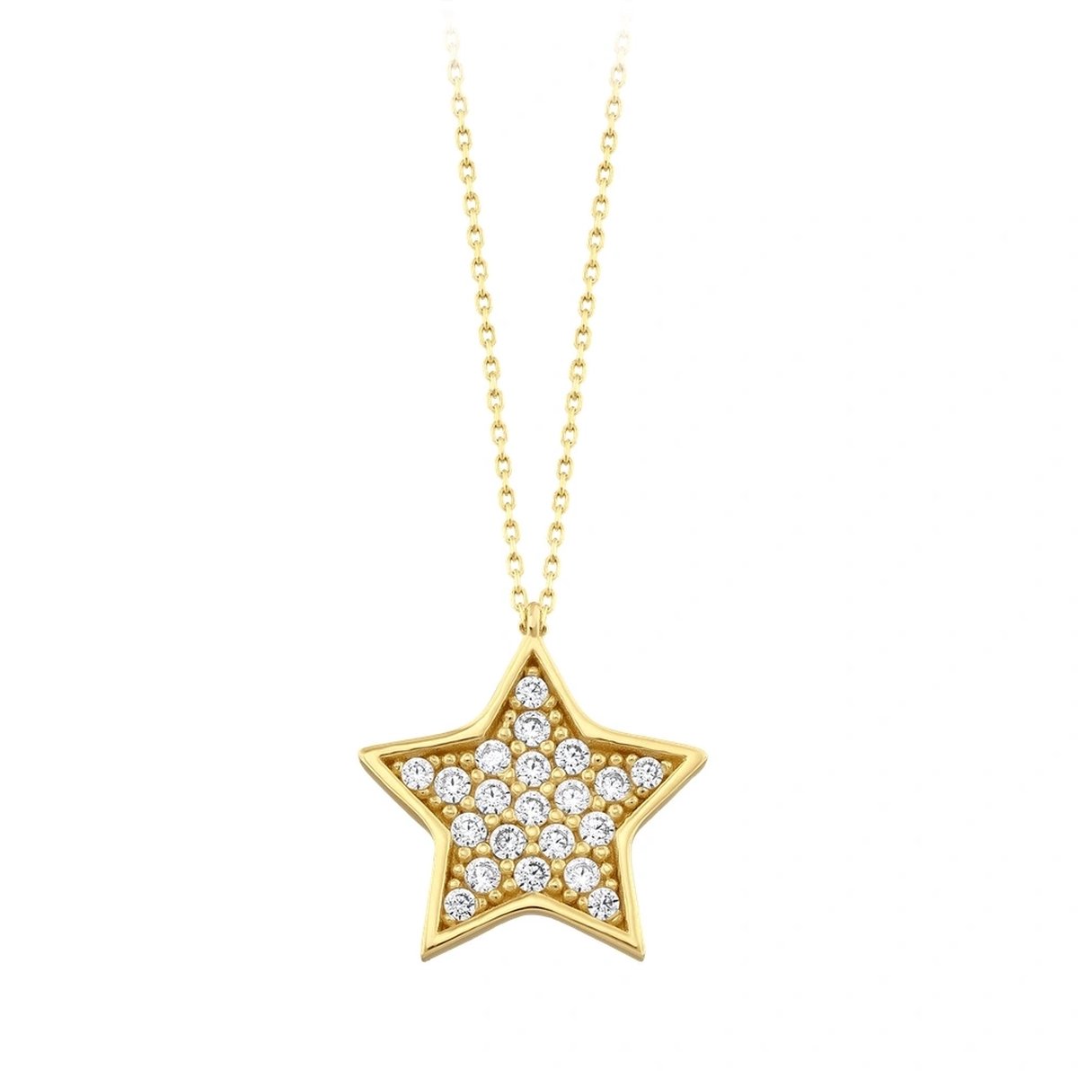 Star juwelier | Gouden Ketting Ster Hanger Zirkonia 14 karaats | Koop bij 14Karaats.nl Star juwelier | Gouden Ketting Ster Hanger Zirkonia 14 karaats | Nu te koop bij 14Karaats.nl | 10001091-Pendants