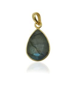 SilverGems | SilverGems Geel goud vergulde zilveren hanger met Labradoriet edelsteen | Nu te koop bij 14Karaats.nl | 10001091-Pendants
