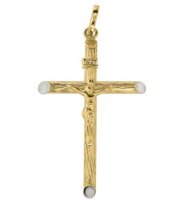 Zwartevalk | Juwelier Zwartevalk 14 karaat gouden kruis met Jezus hanger - 14.102.013 | Nu te koop bij 14Karaats.nl | 10001091-Pendants