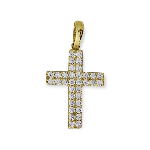 Star juwelier | Gouden Kruis Hanger 23.5 mm 16 mm Zirkonia | Nu te koop bij 14Karaats.nl | 10001091-Pendants
