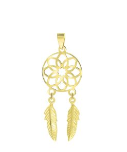 Lucardi | Lucardi Dames 14 Karaat geelgouden hanger dromenvanger - Hanger - 14 Karaat Goud - Geelgoud | Nu te koop bij 14Karaats.nl | 10001091-Pendants