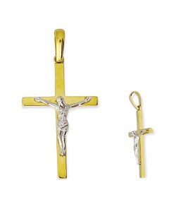 Star juwelier | Gouden Kruis Hanger Corpus 36 mm 18 mm 18 karaats | Nu te koop bij 14Karaats.nl | 10001091-Pendants