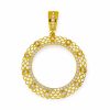 Star juwelier | Gouden Muntrand Hanger Voor Gouden Tientje - Halve Lira - Hele Resat Zirkonia Anatoli 14 karaats | Nu te koop bij 14Karaats.nl | 10001091-Pendants