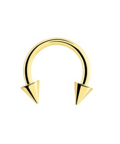 Piercings works | 14 Karaat Massief Gouden Circular Barbell - Cones - 1