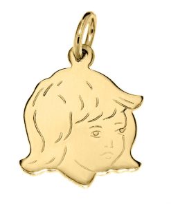 Zwartevalk | Juwelier Zwartevalk 14 karaat gouden meisjes kinderkop hanger - 14.101.165/14K | Nu te koop bij 14Karaats.nl | 10001091-Pendants