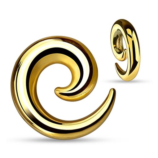 LMPiercings NL | 6 mm taper spiraal gold plated ©LMPiercings | Nu te koop bij 14Karaats.nl | 10001087-Earrings/Body-piercing Jewellery