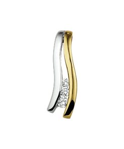 The Jewelry Collection | The Jewelry Collection Hanger Diamant 0.06ct H P1 - Bicolor Goud | Nu te koop bij 14Karaats.nl | 10001091-Pendants