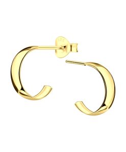 JYC | Joy|S - Zilveren oorringen stud - 3 mm / 11 mm - gold plated | Nu te koop bij 14Karaats.nl | 10001087-Earrings/Body-piercing Jewellery
