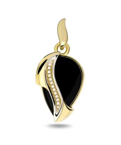 Zwartevalk | Juwelier Zwartevalk 14 karaat gouden hanger met onyx steen - 14.258 | Nu te koop bij 14Karaats.nl | 10001091-Pendants