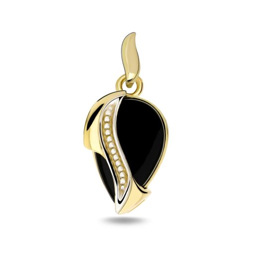 Zwartevalk | Juwelier Zwartevalk 14 karaat gouden hanger met onyx steen - 14.258 | Nu te koop bij 14Karaats.nl | 10001091-Pendants
