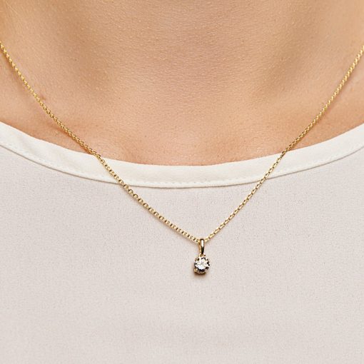 Its-Beautiful | 14K Geelgouden Ronde Hanger met Heldere Zirkonia | Nu te koop bij 14Karaats.nl | 10001091-Pendants