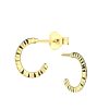 JYC | Joy|S - Zilveren oorringen stud - 10 mm - diamond cut straight t80 - gold plated | Nu te koop bij 14Karaats.nl | 10001087-Earrings/Body-piercing Jewellery