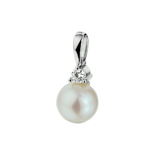 Sense Jewelry | Hanger Parel En Diamant 0.05ct H Si | Nu te koop bij 14Karaats.nl | 10001091-Pendants