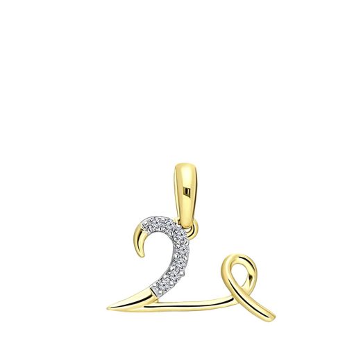 Lucardi | Lucardi Dames alfabet hanger met diamant (0