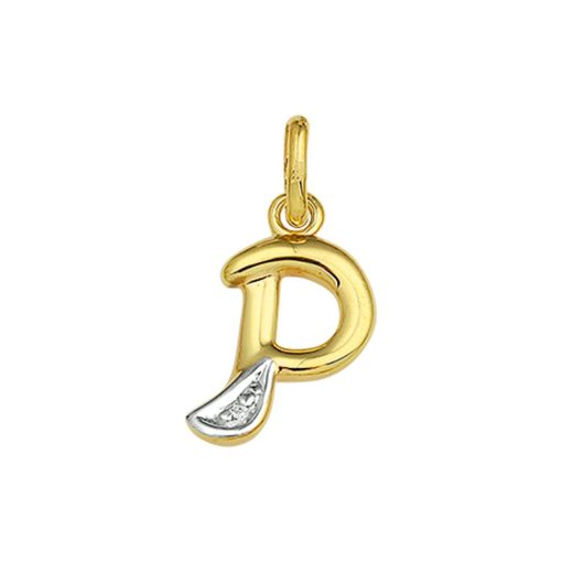 Its-Beautiful | Hanger Letter Diamant 0.005Ct H Si 14K Geelgoud | Nu te koop bij 14Karaats.nl | 10001091-Pendants