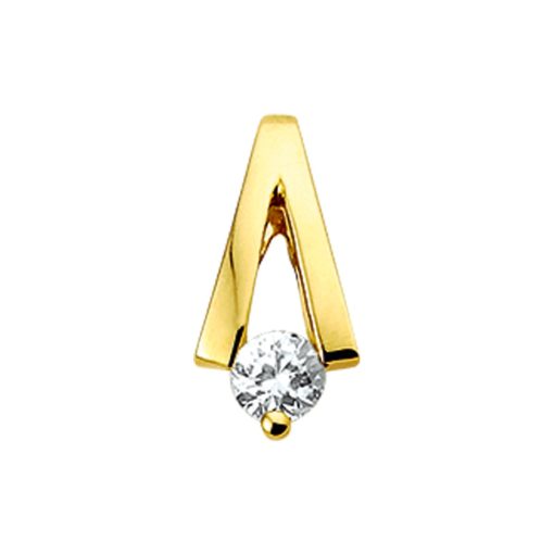 The Jewelry Collection | The Jewelry Collection Hanger Zirkonia - Goud | Nu te koop bij 14Karaats.nl | 10001091-Pendants