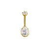 Piercings works | 18 Karaat Goud Navelpiercing - Premium Zirconia Teardrop | Nu te koop bij 14Karaats.nl | 10001087-Earrings/Body-piercing Jewellery