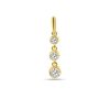 Silventi | Silventi 9NBSAM-G230308 Gouden Hangertje met Zirkonia - 3 Steentjes - 3+3