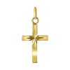 Lucardi | Lucardi Dames 14 Karaat geelgouden hanger kruis - Hanger - 14 Karaat Goud - Geelgoud | Nu te koop bij 14Karaats.nl | 10001091-Pendants