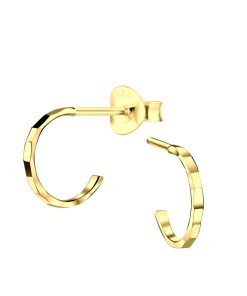 JYC | Joy|S - Zilveren oorringen stud - 10 mm - diamond cut t70 - gold plated | Nu te koop bij 14Karaats.nl | 10001087-Earrings/Body-piercing Jewellery