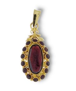 Star juwelier | Gouden Hanger Fantasie Granaat 14 karaats | Nu te koop bij 14Karaats.nl | 10001091-Pendants