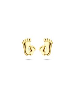 LEV Sieraden | oorknoppen voeten 7 mm 14 karaat Geelgouden oorknoppen uitgevoerd in de vorm van voeten. | Nu te koop bij 14Karaats.nl | 10001087-Earrings/Body-piercing Jewellery