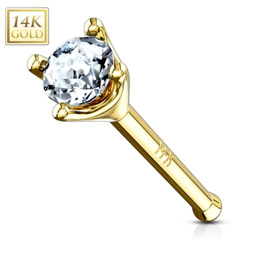 LMPiercings NL | 14K Gouden Neuspiercing met Wit Zirconia Rond 1.5 mm steentje - LMPiercings | Nu te koop bij 14Karaats.nl | 10001087-Earrings/Body-piercing Jewellery