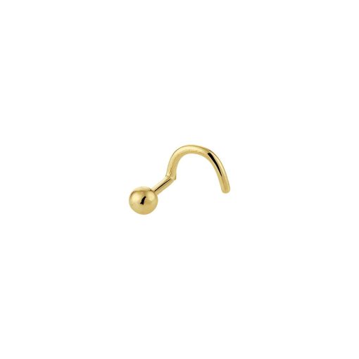 Its-Beautiful | Krul Neusknopje Bol 14K Geelgoud | Nu te koop bij 14Karaats.nl | 10001087-Earrings/Body-piercing Jewellery