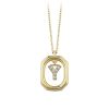 Star juwelier | Goud Hanger Letter Y met Ketting Zirkonia 14 karaats | Nu te koop bij 14Karaats.nl | 10001091-Pendants