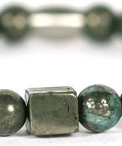 IBIZA MEN MENS JEWELLERY | IbizaMen - Goud pyrite blok  green pyrite 21cm | Nu te koop bij 14Karaats.nl | Armbanden