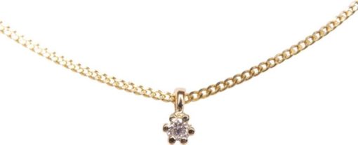 Christian | 14 karaat gouden hanger met diamant | Nu te koop bij 14Karaats.nl | 10001091-Pendants