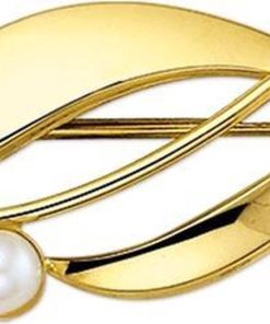 The Jewelry Collection | The Jewelry Collection Broche Parel - Goud | Nu te koop bij 14Karaats.nl | 10001085-Brooches