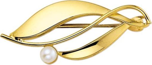 The Jewelry Collection | The Jewelry Collection Broche Parel - Goud | Nu te koop bij 14Karaats.nl | 10001085-Brooches