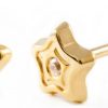 La Rosa Princesa | La Rosa Princesa Mini Ster Oorbellen Meisje 9 Karaat Goudkleurig Schroefsluiting -zirkonia | Nu te koop bij 14Karaats.nl | 10001087-Earrings/Body-piercing Jewellery