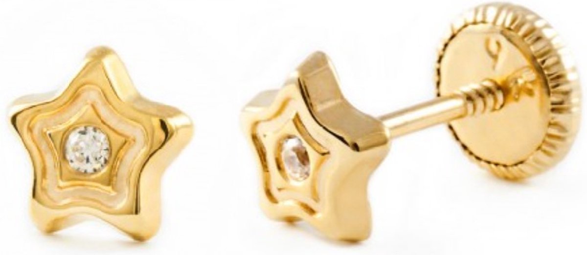 La Rosa Princesa | La Rosa Princesa Mini Ster Oorbellen Meisje 9 Karaat Goudkleurig Schroefsluiting -zirkonia | Koop bij 14Karaats.nl La Rosa Princesa | La Rosa Princesa Mini Ster Oorbellen Meisje 9 Karaat Goudkleurig Schroefsluiting -zirkonia | Nu te koop bij 14Karaats.nl | 10001087-Earrings/Body-piercing Jewellery