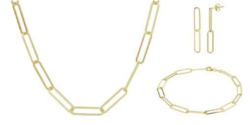 Jonline | Schitterende SET : 14 Karaat Gouden Halsketting Armband en Oorstekers paperclip | Geschenkset | Nu te koop bij 14Karaats.nl | 10001388-Jewellery Variety Packs